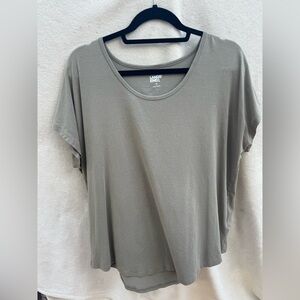 Lands End T-Shirt Jersey knit Short Sleeve U-neck Top Moss Green Size XL X-large